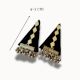 Black And Silver Mirror Triangular Studs Earrings For Women